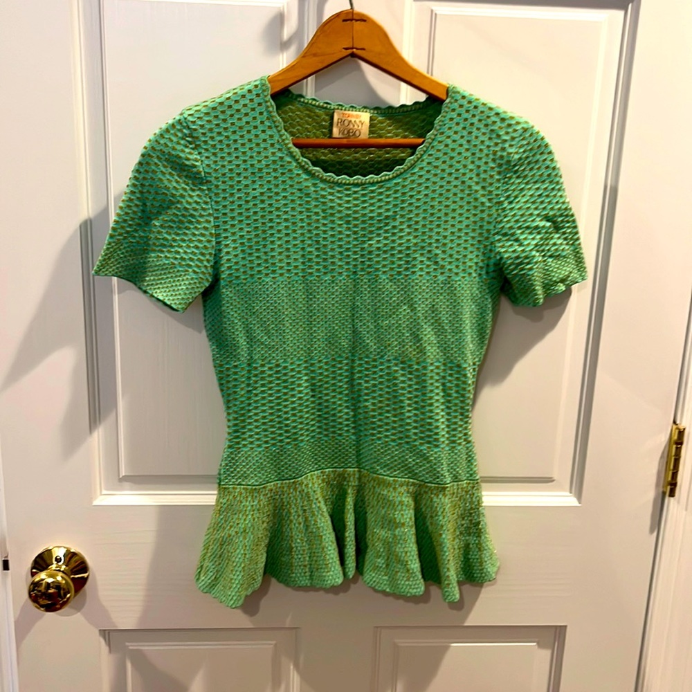 Torn by Ronny Kobo Peplum top spandex